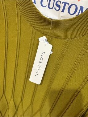 Olive Green Ribbed Knit Sweater